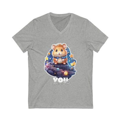 Hamster Star Quote V-Neck Shirt