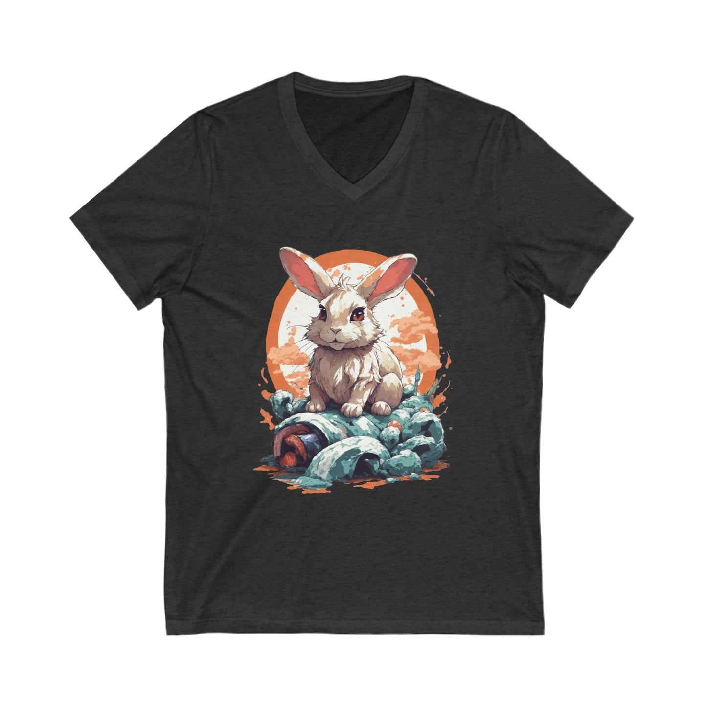 Bunny Cartoon V-Neck Shirt