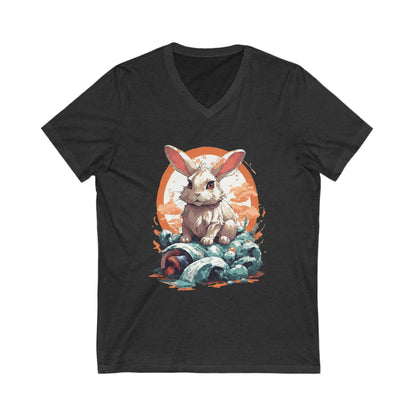 Bunny Cartoon V-Neck Shirt