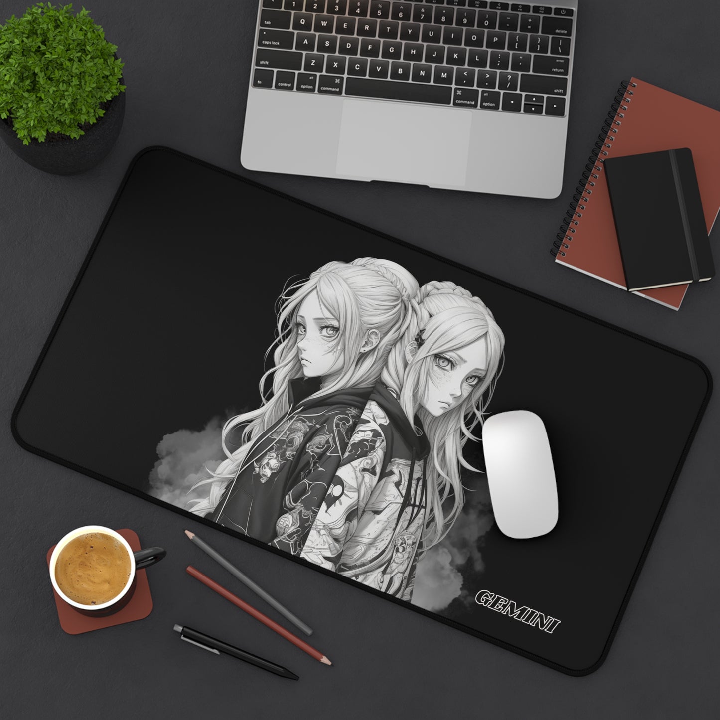 Zodiac Gemini Manga Girls Desk Mat