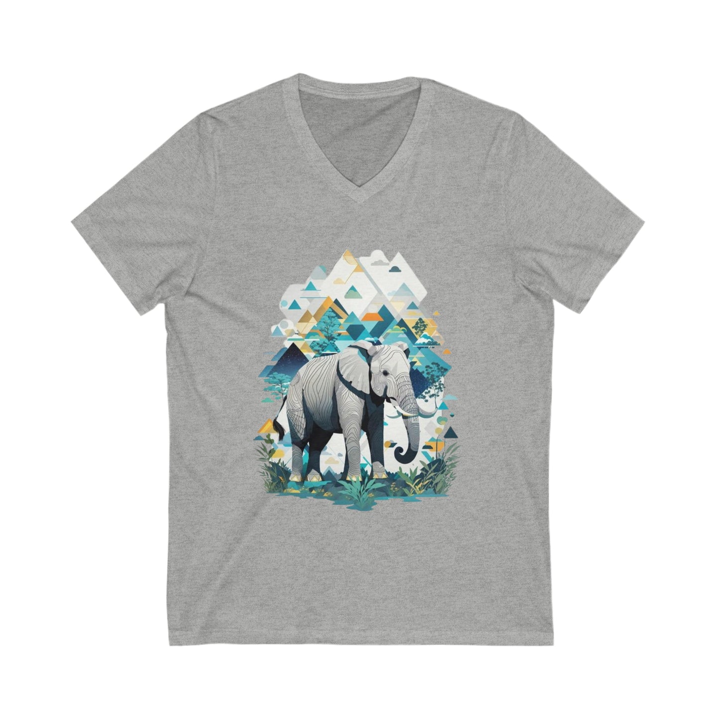 Elephant Geometric V-Neck Shirt