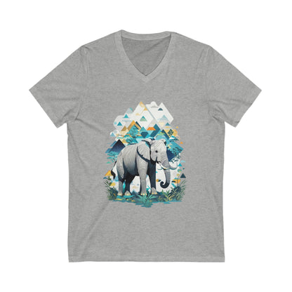 Elephant Geometric V-Neck Shirt