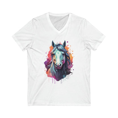 Horse Splatter Art V-Neck Shirt