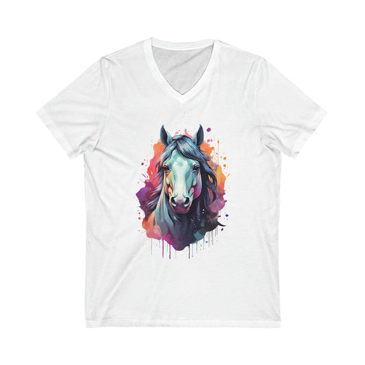 Horse Splatter Art V-Neck Shirt