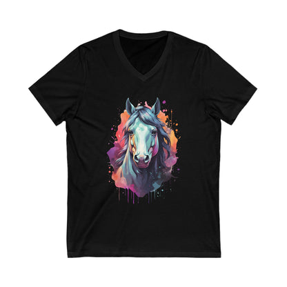 Horse Splatter Art V-Neck Shirt