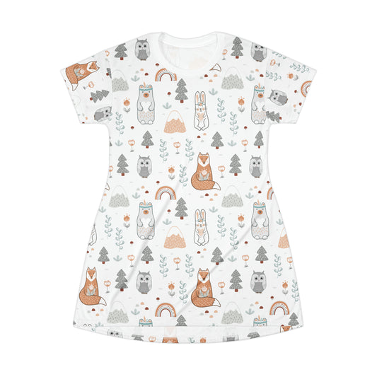 Christmas Animal T-Shirt Dress