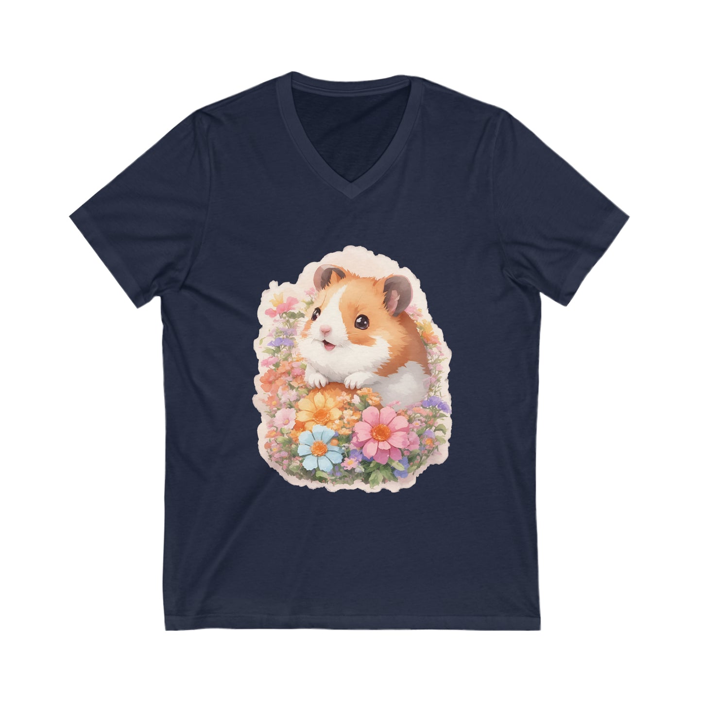 Hamster Sticker Art V-Neck Shirt