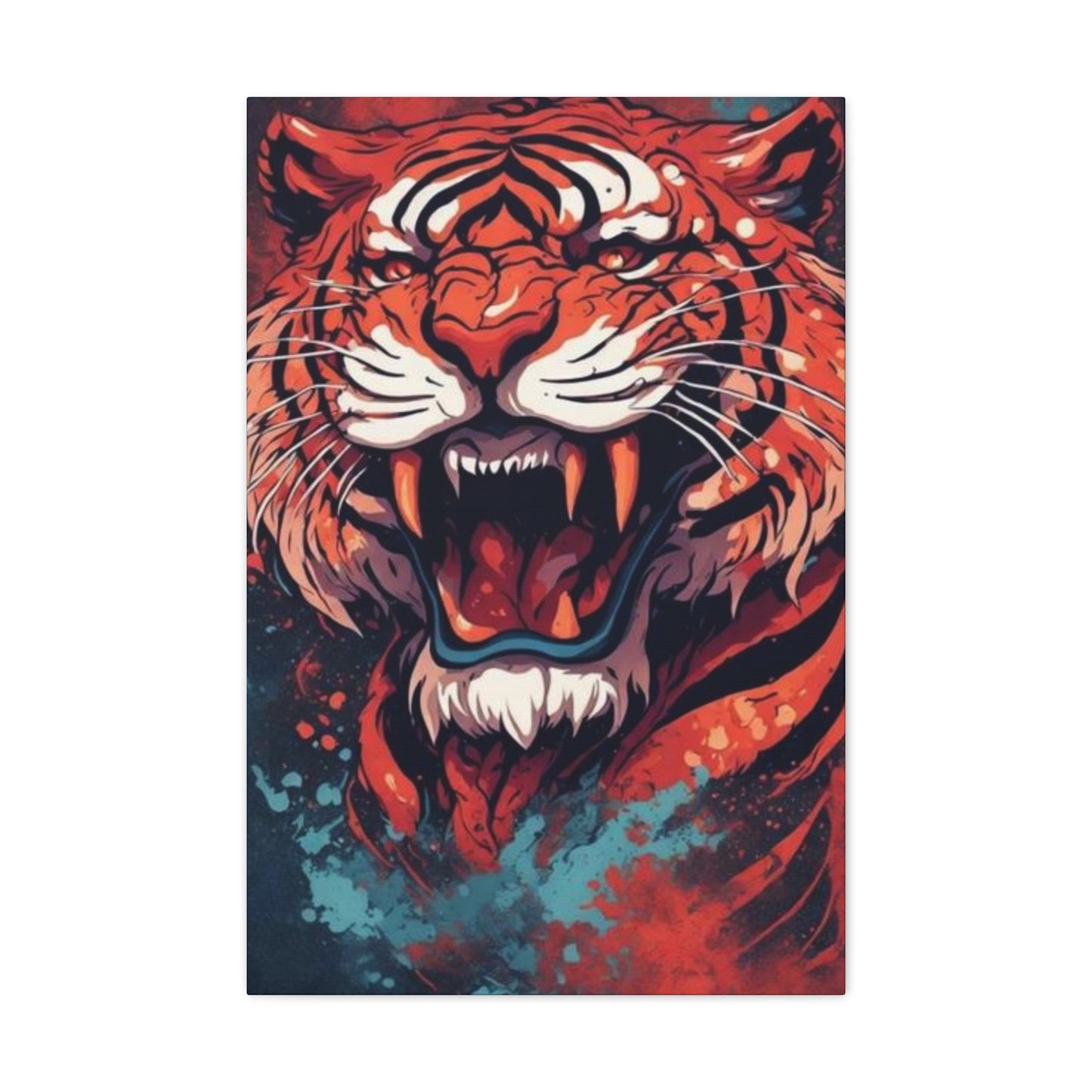 Tiger Splatter Art Canvas