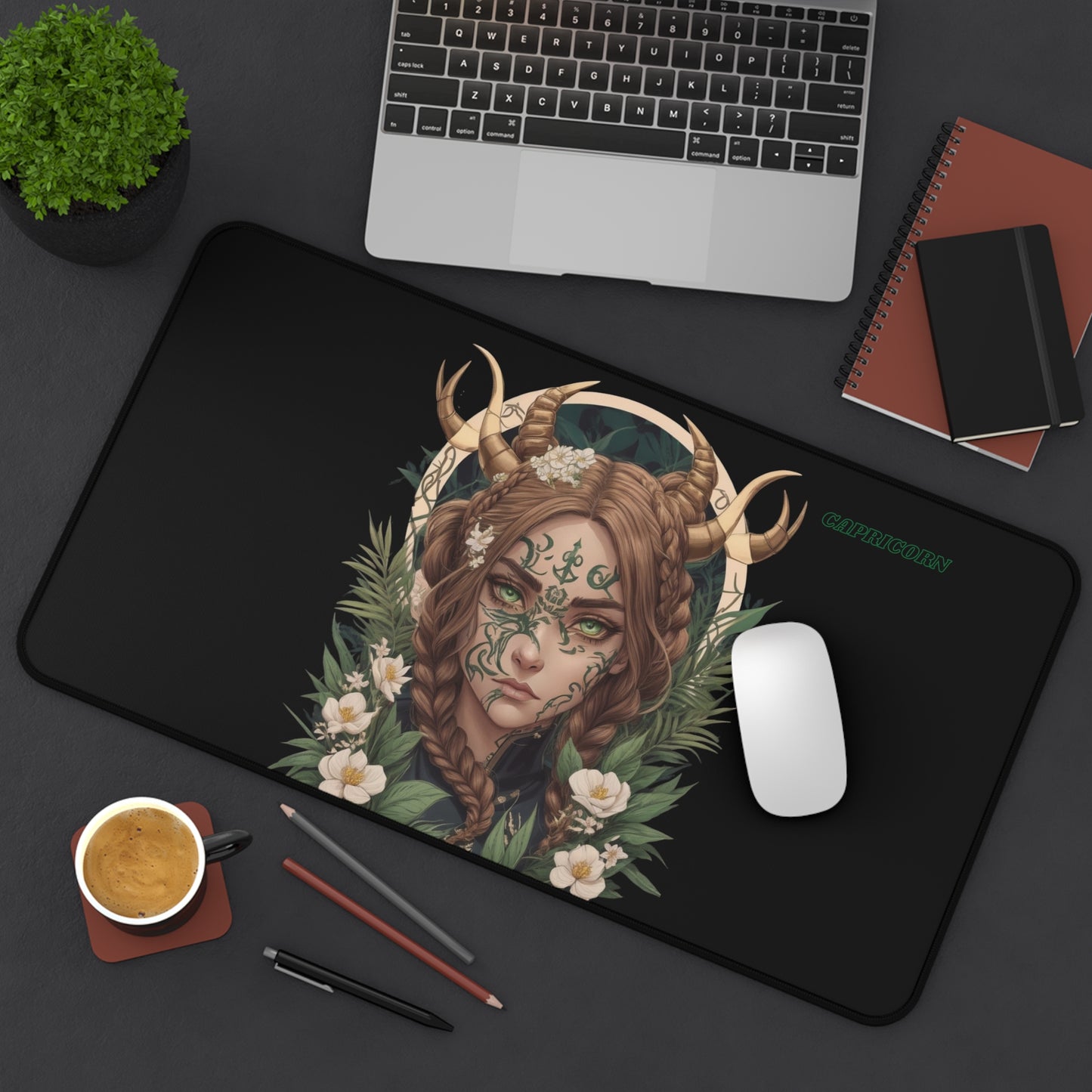 Zodiac Capricorn Manga Girl Desk Mat