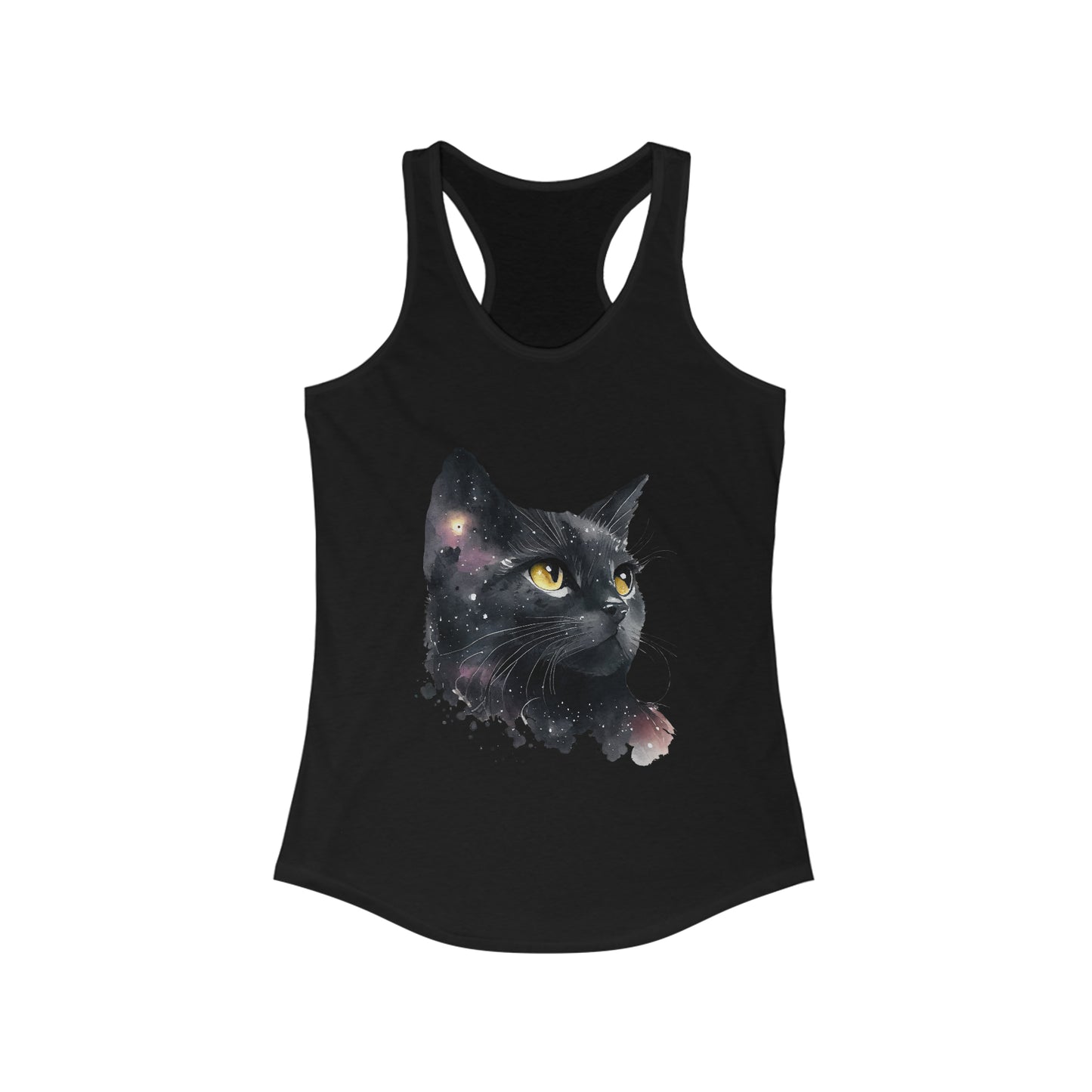 Black Cat Watercoloring Tank Top