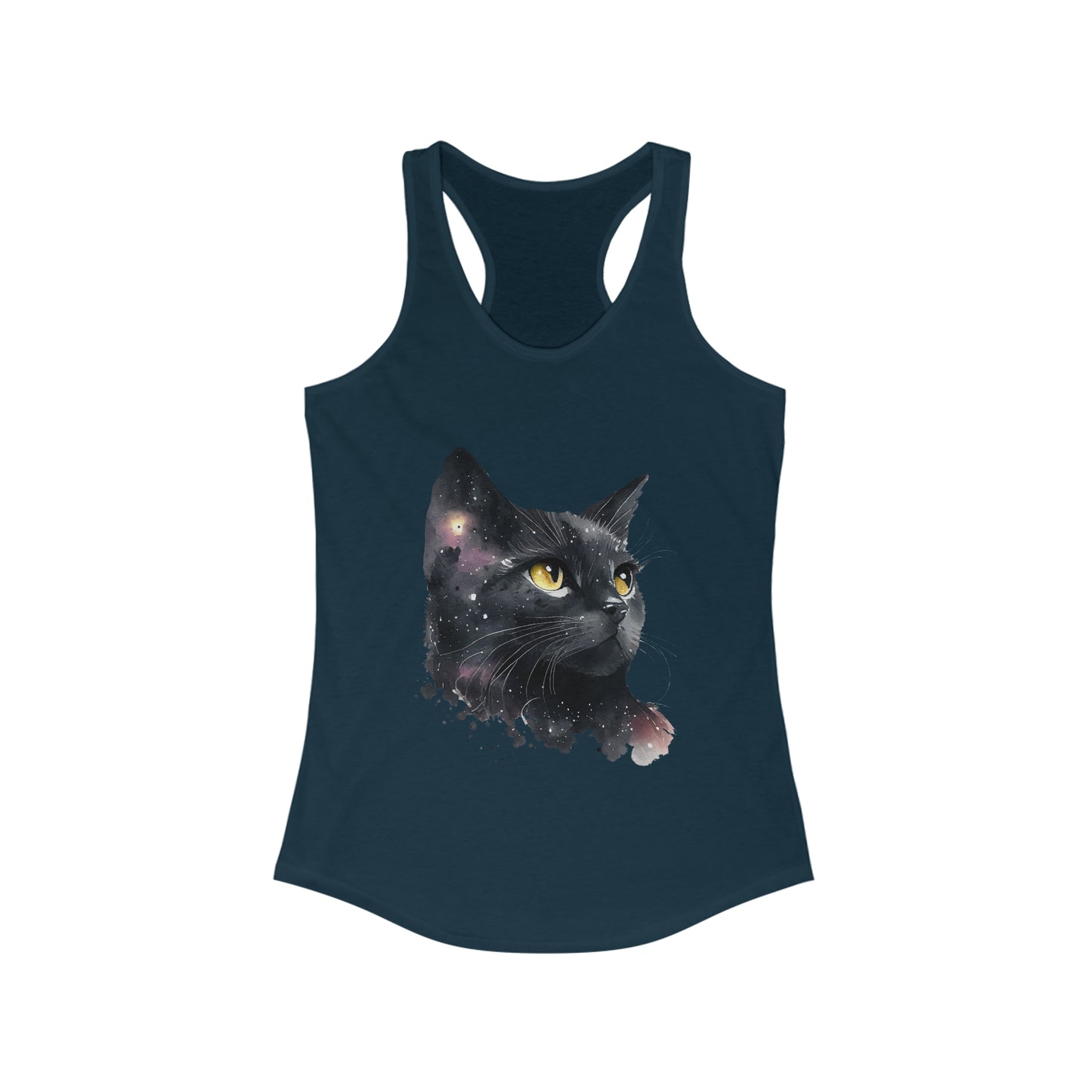 Black Cat Watercoloring Tank Top