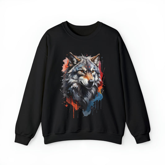 Wolf Splatter Art Sweatshirt