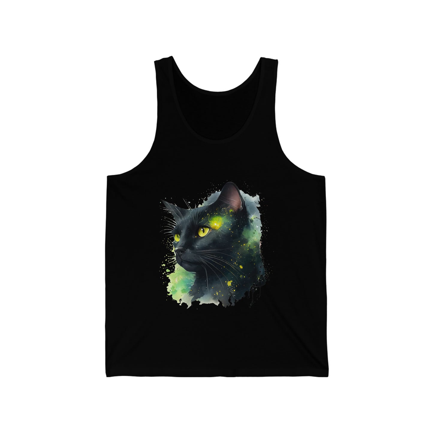 Black Cat Watercoloring Tank Top