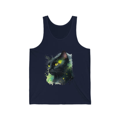 Black Cat Watercoloring Tank Top