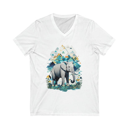 Elephant Geometric V-Neck Shirt