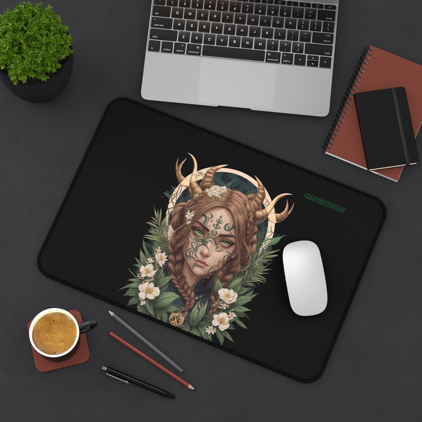 Zodiac Capricorn Manga Girl Desk Mat