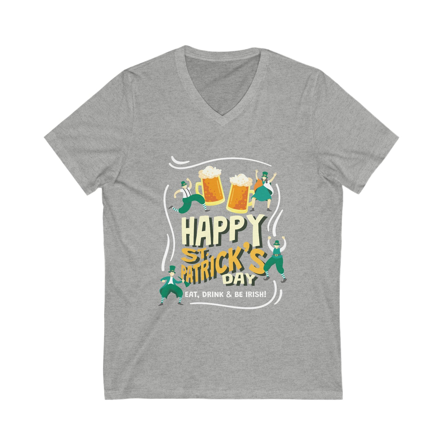 St. Patrick's Day Eat Drink & Be Irish V-Neck Shirt