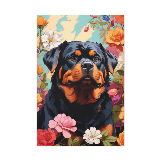 Rottweiler Semi Realism Canvas