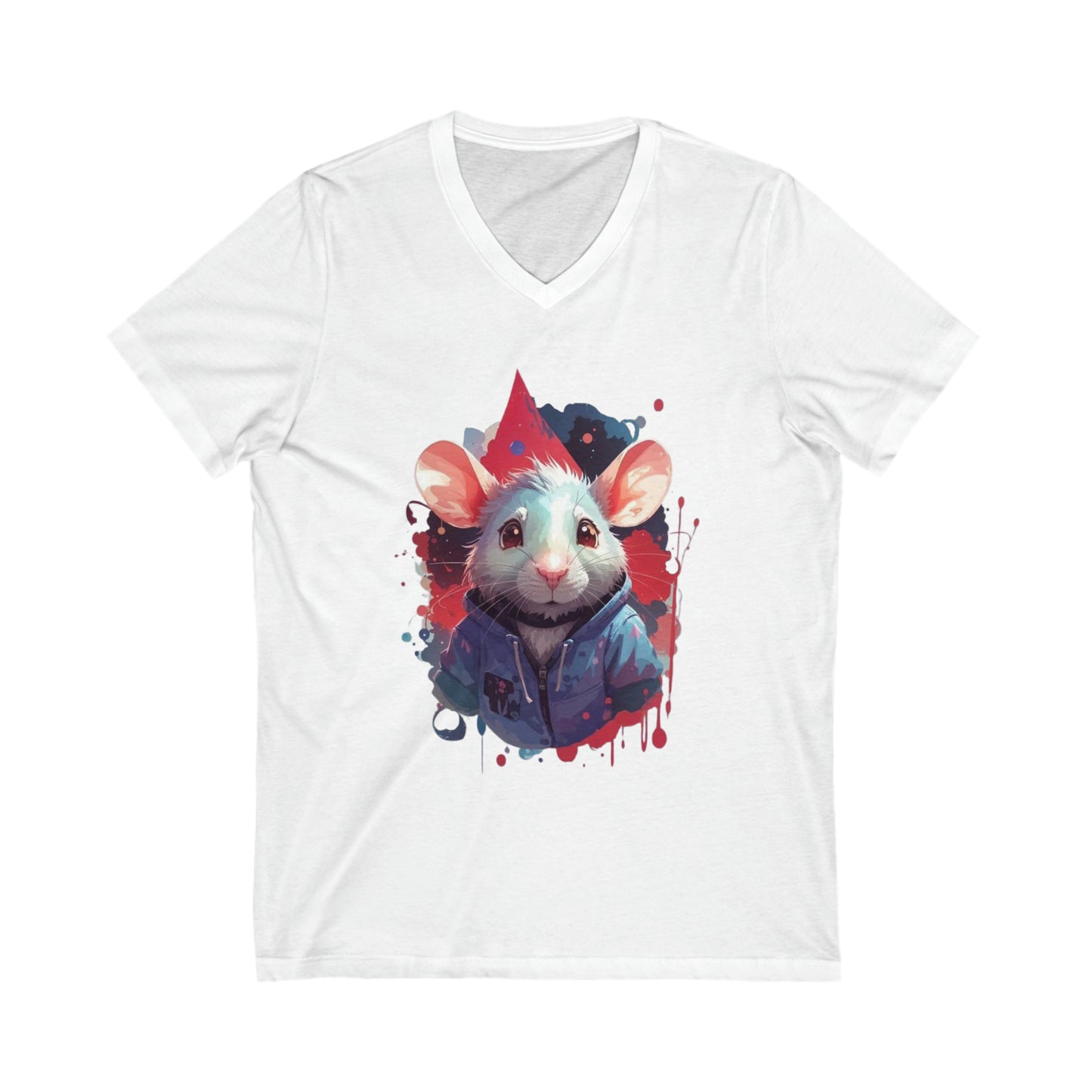 Rat Splatter Art V-Neck Shirt