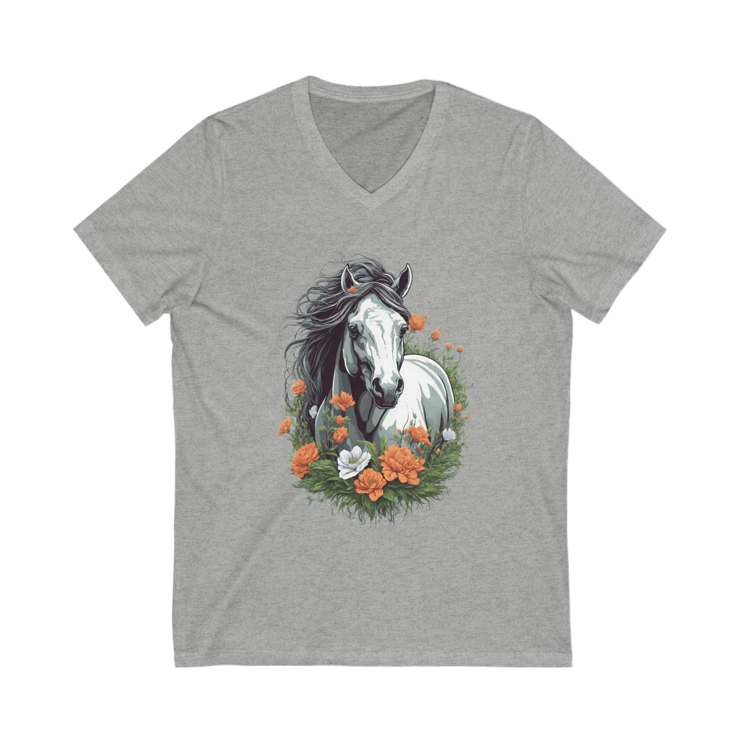 Horse Semi Realism V-Neck Shirt