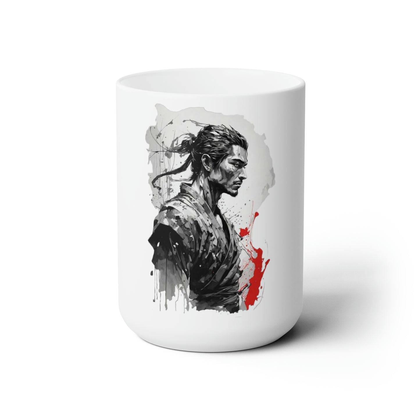 Ninja Black & White Watercoloring Mug