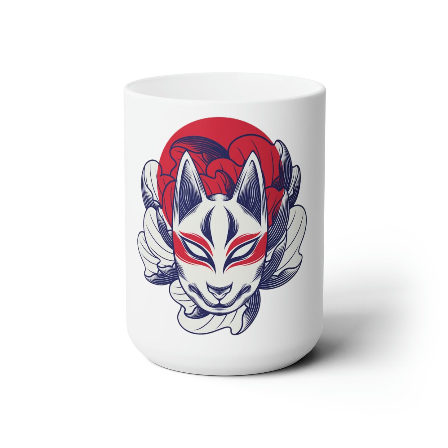 Kitsune: The Fox Mask Vector Illustration Mug