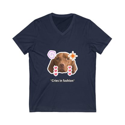 Dog Cries In Fashion V-Neck Shirt