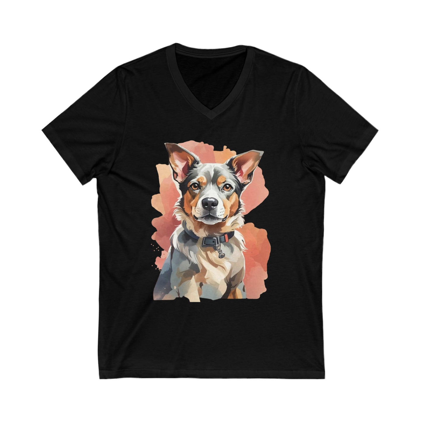 Dog Watercoloring V-Neck Shirt