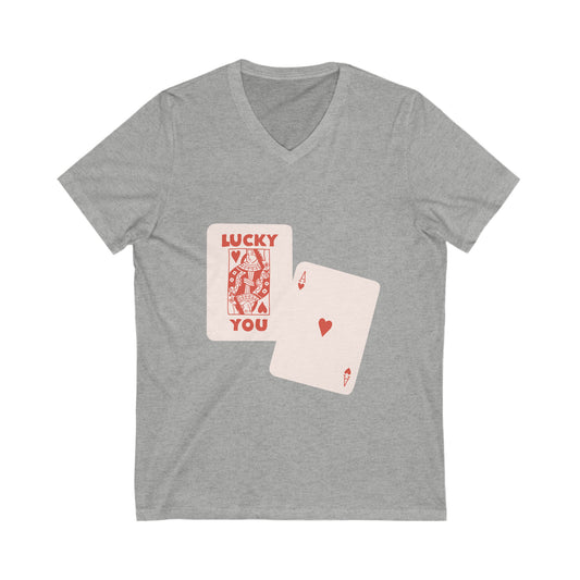 Queen Heart Lucky You V-Neck Shirt