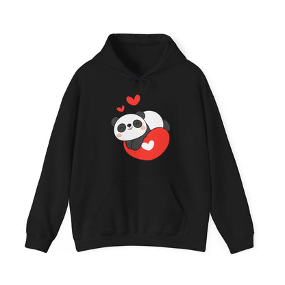 Panda Lying On A Heart Hoodie