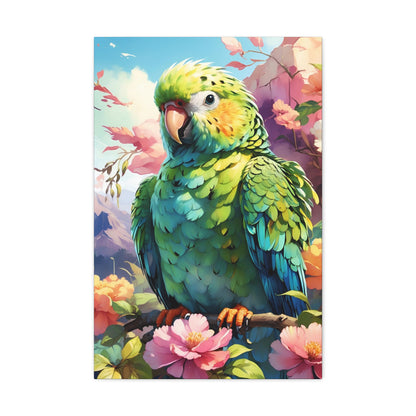 Parakeet Semi Realism Canvas