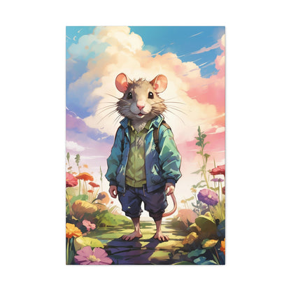 Rat Watercoloring Canvas