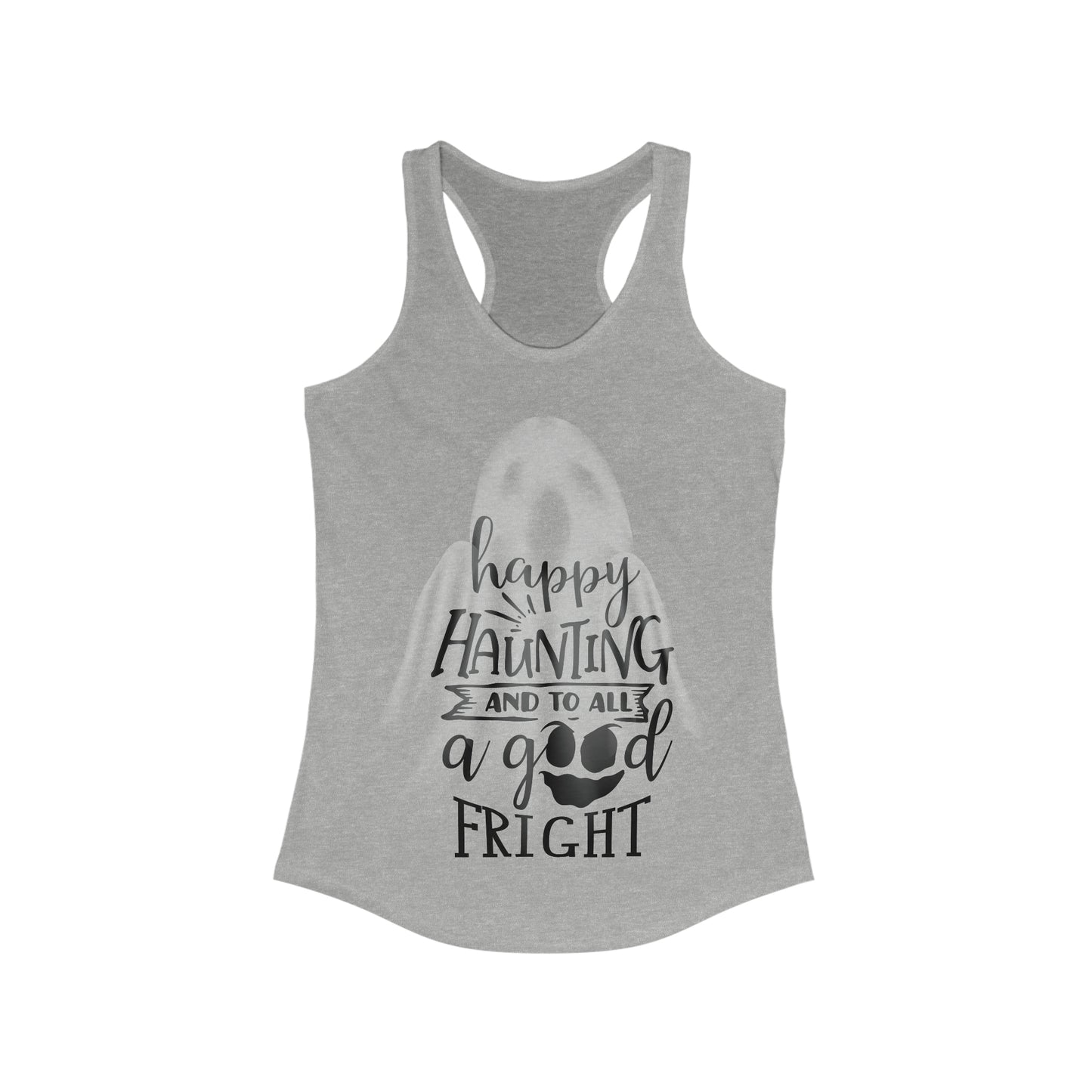 Halloween Happy Haunting Quote Tank Top