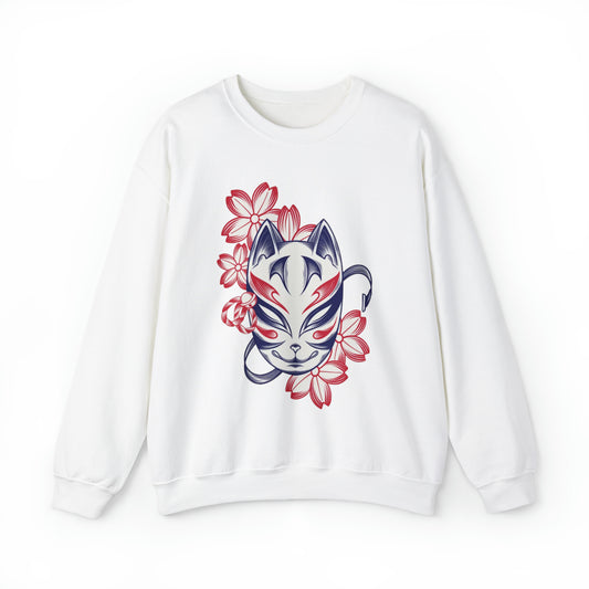 Kitsune: The Fox Mask Vector Illustration Sweatshirt