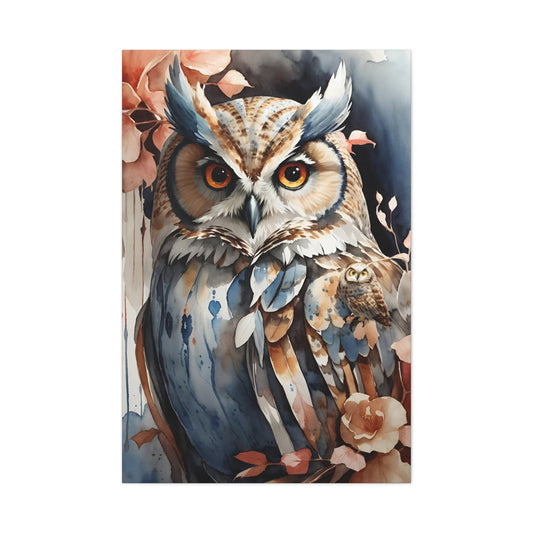 Owl Watercoloring Canvas