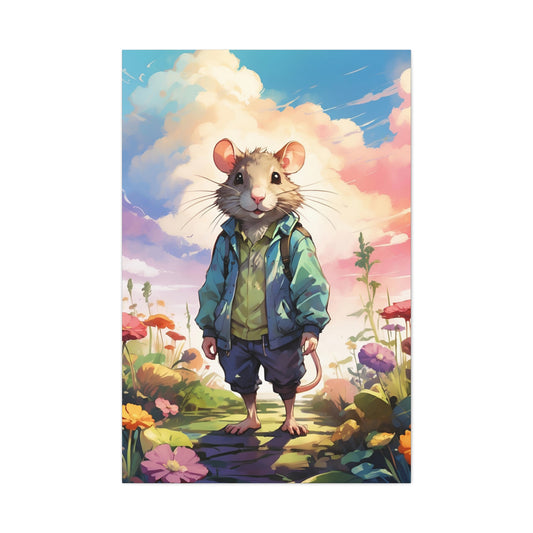 Rat Watercoloring Canvas