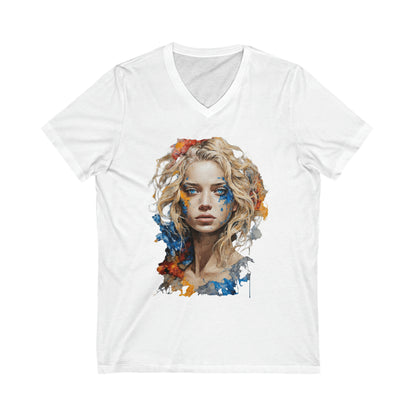 Freya Splatter Art V-Neck Shirt