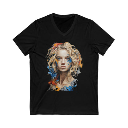 Freya Splatter Art V-Neck Shirt