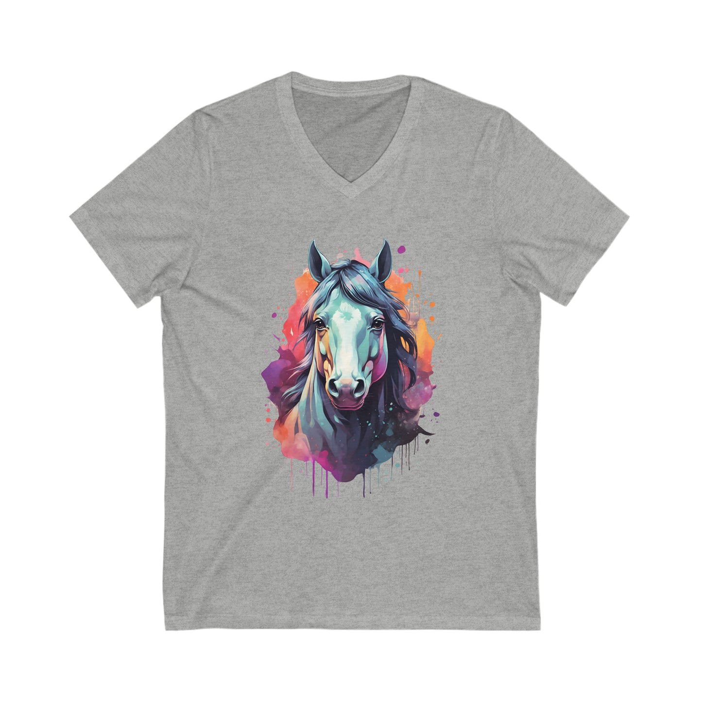 Horse Splatter Art V-Neck Shirt