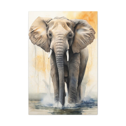 Elephant Watercoloring Canvas