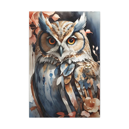 Owl Watercoloring Canvas