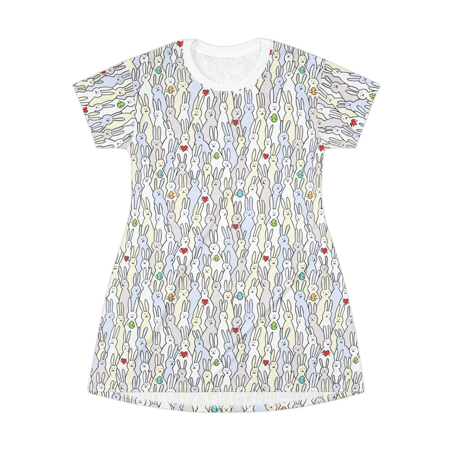 Bunny Pattern T-Shirt Dress