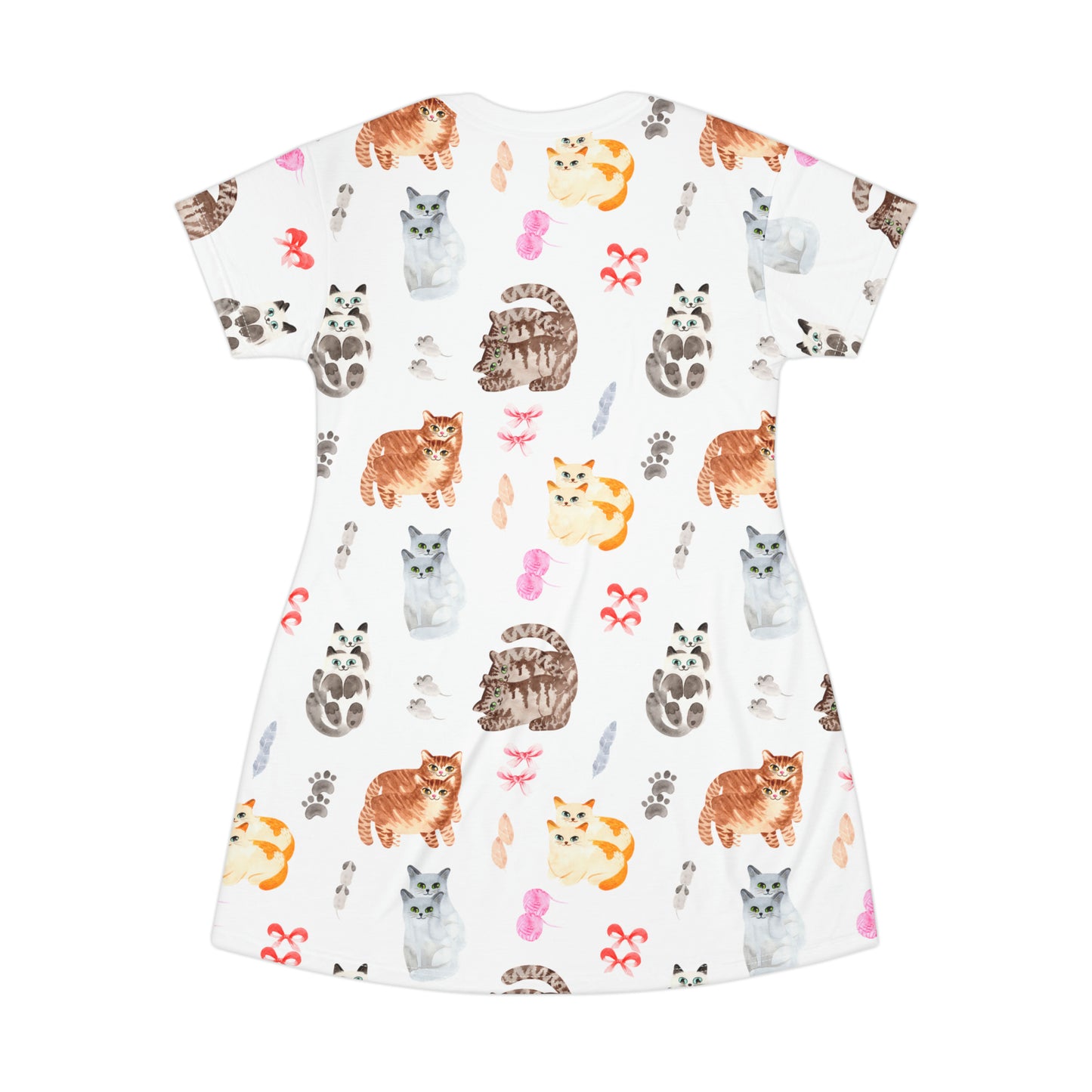 Cat Pattern T-Shirt Dress