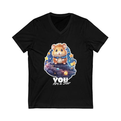 Hamster Star Quote V-Neck Shirt