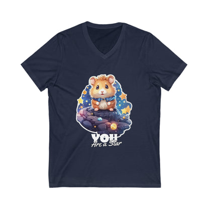 Hamster Star Quote V-Neck Shirt