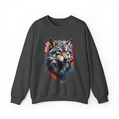 Wolf Splatter Art Sweatshirt