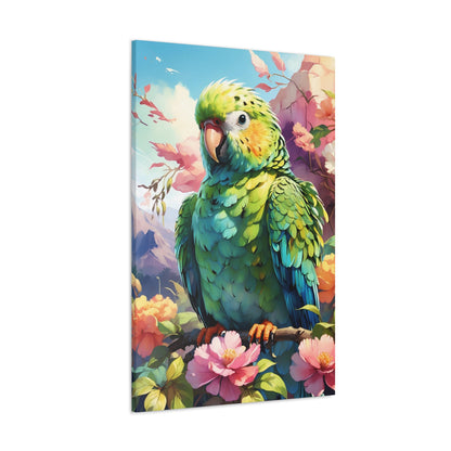 Parakeet Semi Realism Canvas