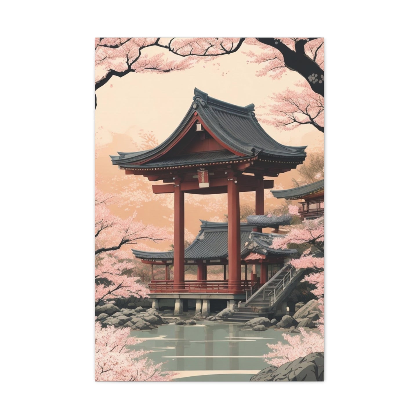 Shinto Shrine Semi Realism Canvas