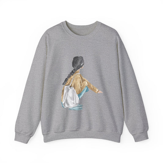 Impressionisme Girl With Braid Sweatshirt