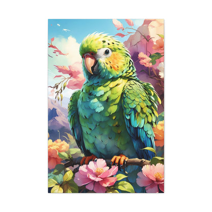 Parakeet Semi Realism Canvas